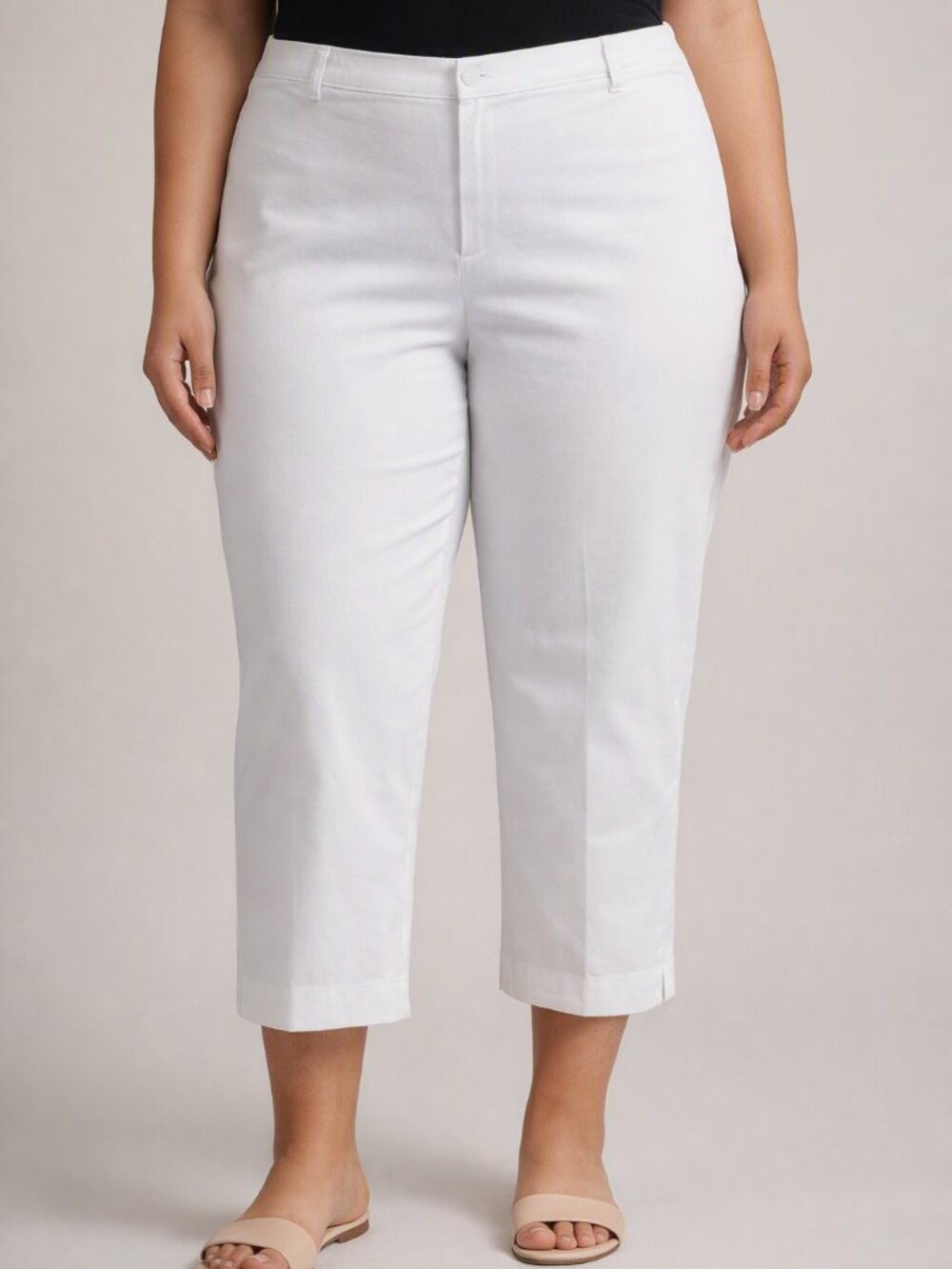 Worthington White Stretch Straight-Leg Pants